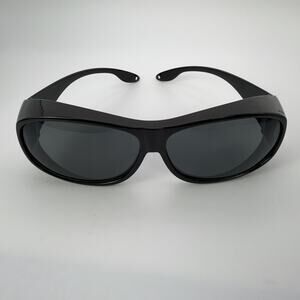 Black Fit Over Sunglasses Oversized Wraparound Dark Lenses Side Shields